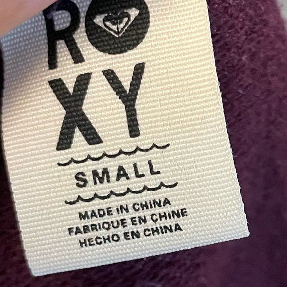 Roxy burgundy athleisure long sleeve zip up pockets hoodie women’s size Small - Picture 5 of 7